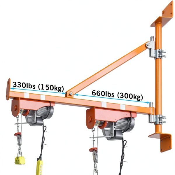 Shunsi Wall Mount Jib Crane 660lbs Carbon Steel Industrial-3