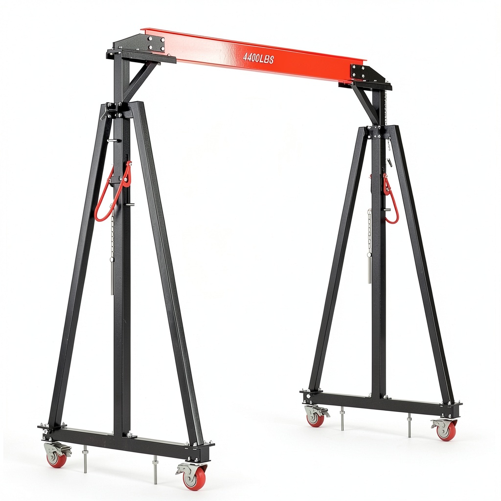 EliteEdge Gantry Crane lifting industrial machinery in a workshop