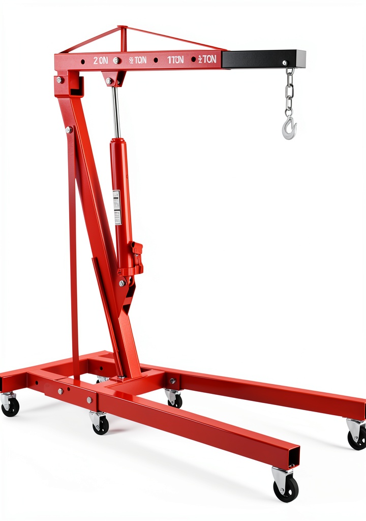 H-YEEU hydraulic engine crane in red steel construction