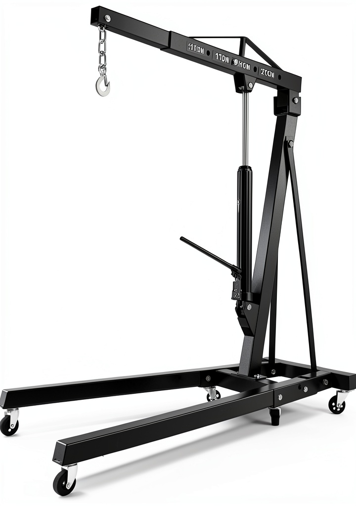 Deroanke Engine Hoist in a workshop setting showing its sturdy construction