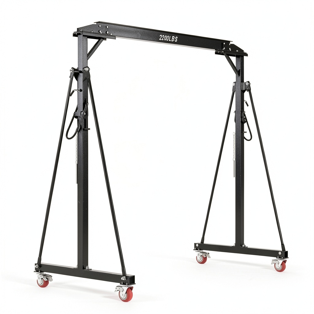 EliteEdge gantry crane lifting industrial machinery in a workshop