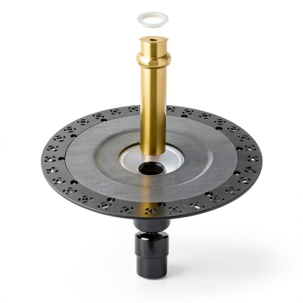 Freestanding Bathtub Drain FERUERW Stainless Steel Rough-In Kit Black-1