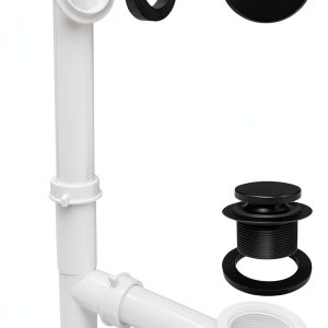 Westbrass 593244-62 1-1/2" Black Tubular Tip-Toe Bath Waste Drain Kit-0