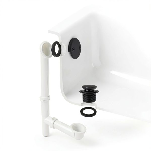 Westbrass 593244-62 1-1/2" Black Tubular Tip-Toe Bath Waste Drain Kit-12