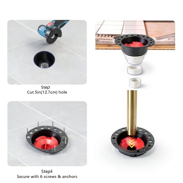 Freestanding Tub Drain Rough-in Kit GNRZZT Brass Pipe PVC Adapter-3