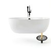 Freestanding Bathtub Drain FERUERW Stainless Steel Rough-In Kit Black-5